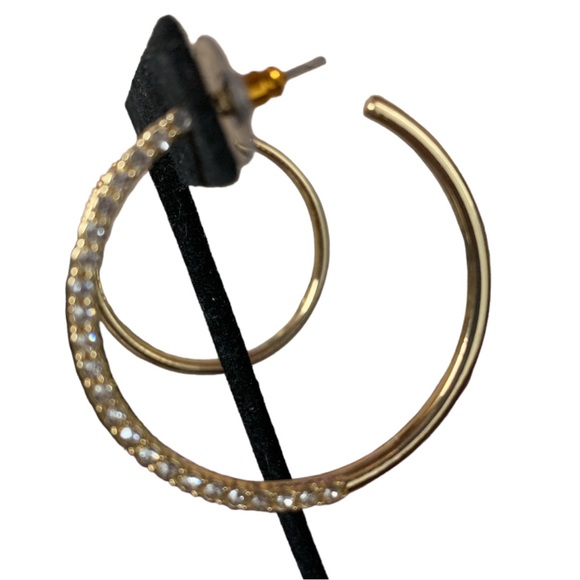 Nine West Womens Gold Tone Beyonce Style Round Hoop Earrings Christmas Gift Girl - Picture 5 of 7